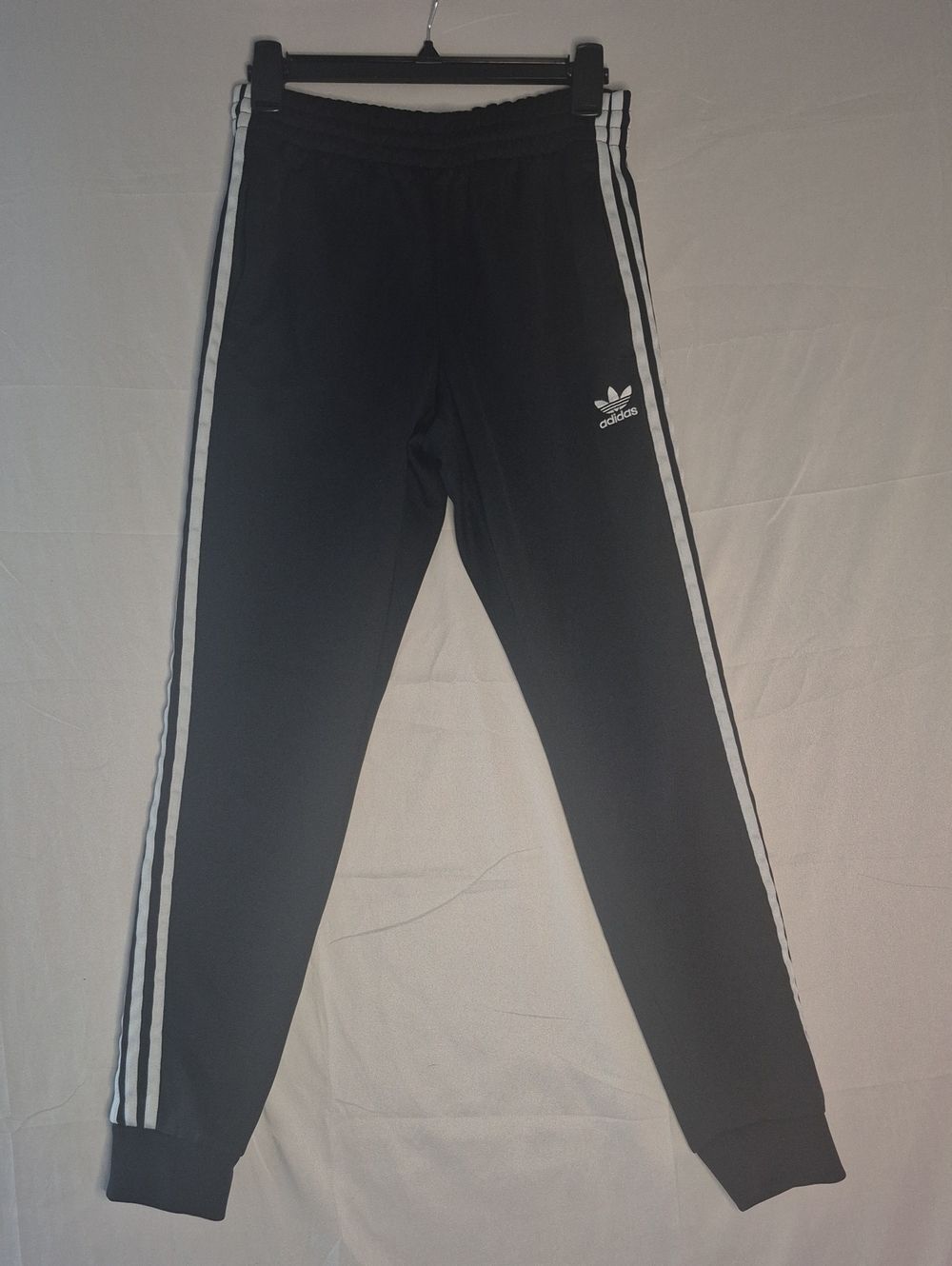 Adidas Originals Classic Black & White 3-Stripe Tapered Joggers - Size S